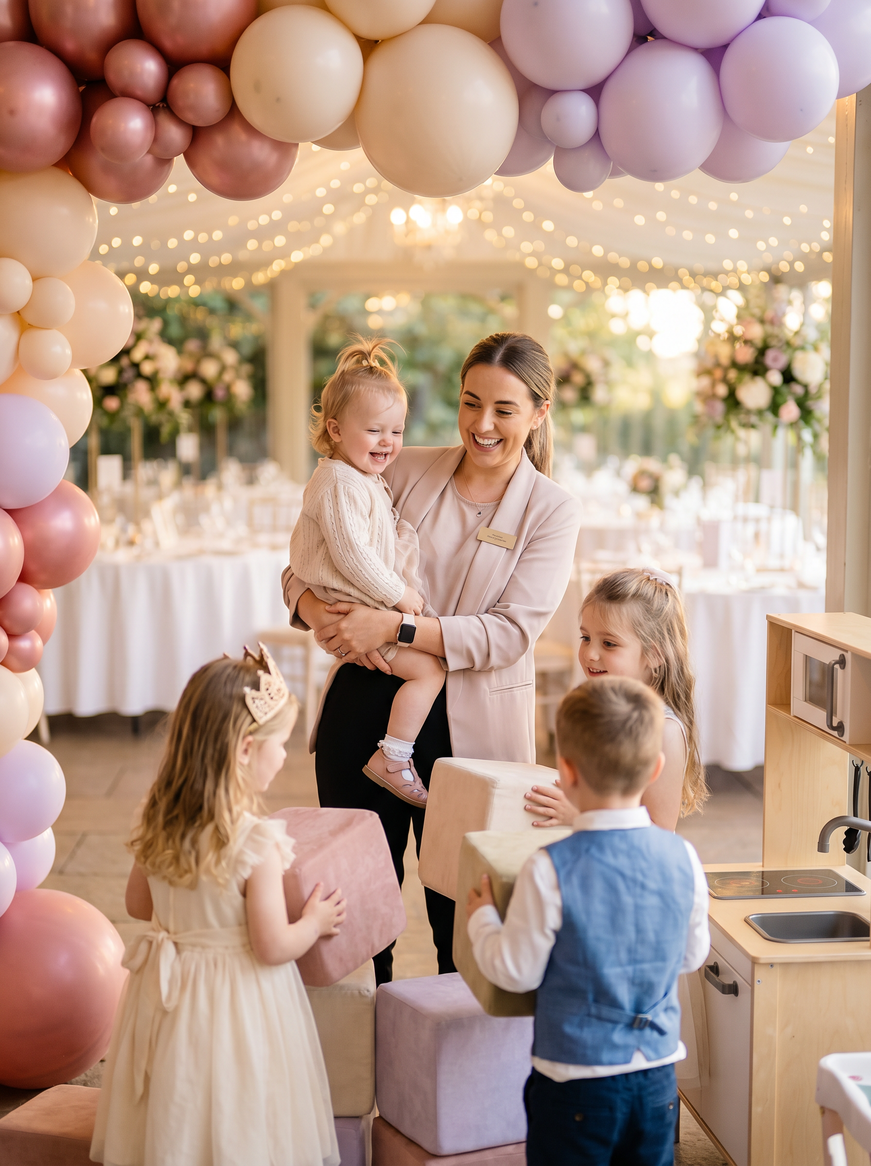 Animatrice Nayakids avec des enfants heureux lors d'un mariage
